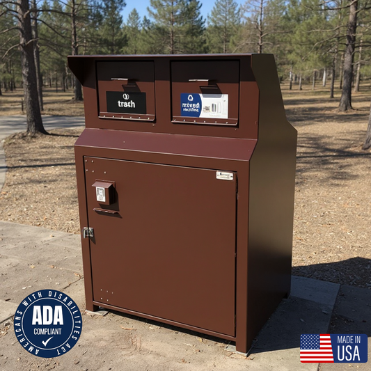 CE240-CH | Double (2) Chute Commercial Bear-Proof ADA-Compliant Enclosure