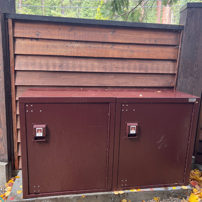 DD230-BR, Brown Double-Door 2-Can Bear Proof Enclosure (Enclosure Only)